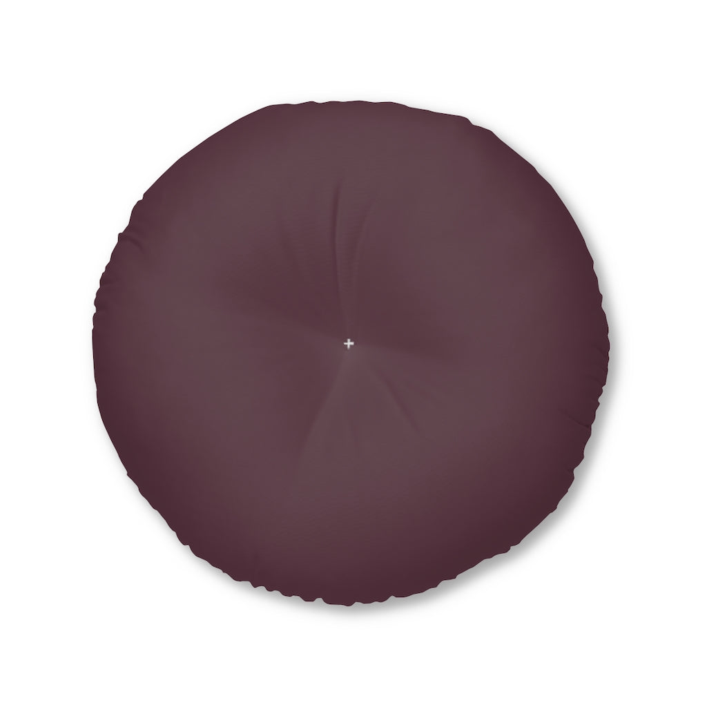Lifestyle Details - Round Tufted Floor Pillow - Plum - Large - Front View