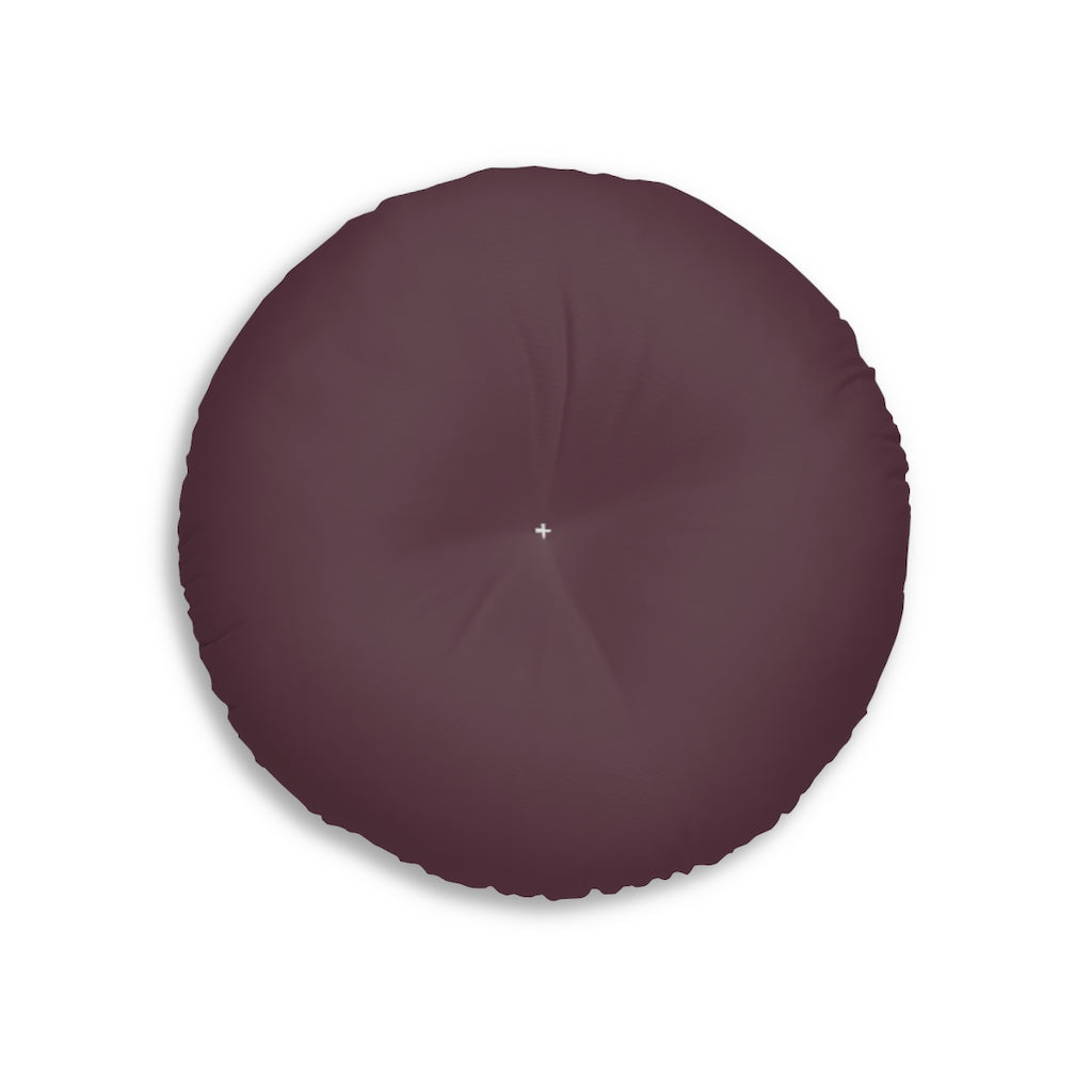 Lifestyle Details - Round Tufted Floor Pillow - Plum - Small - Front View