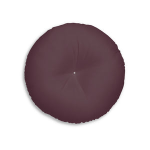 Lifestyle Details - Round Tufted Floor Pillow - Plum - Small - Back View
