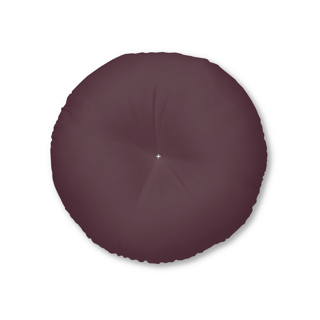 Lifestyle Details - Round Tufted Floor Pillow - Plum - Small - Front View