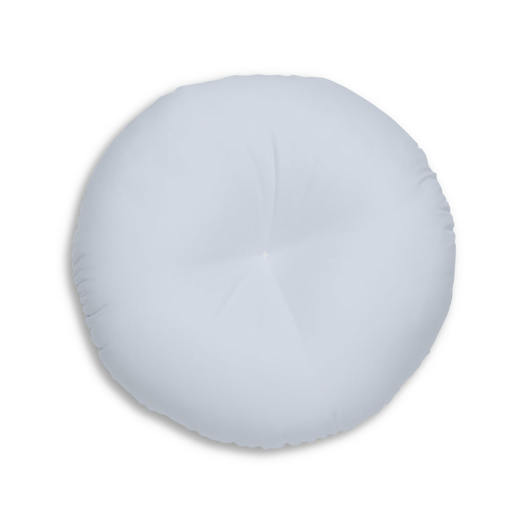Lifestyle Details - Round Tufted Floor Pillow - Powdered Blue - Large - Back View