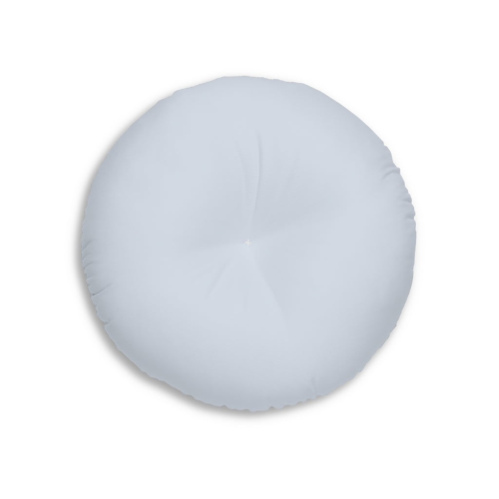 Lifestyle Details - Round Tufted Floor Pillow - Powdered Blue - Small - Front View