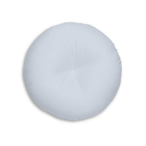 Lifestyle Details - Round Tufted Floor Pillow - Powdered Blue - Small - Back View