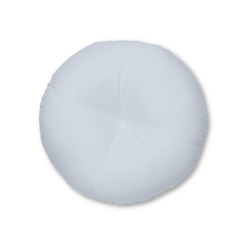 Lifestyle Details - Round Tufted Floor Pillow - Powdered Blue - Small - Front View