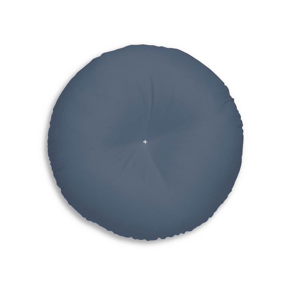 Lifestyle Details - Round Tufted Floor Pillow - Seaworthy - Small - Front View