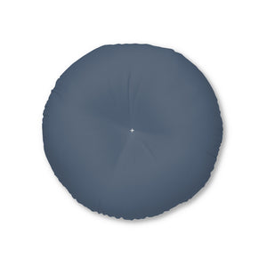 Lifestyle Details - Round Tufted Floor Pillow - Seaworthy - Small - Front View