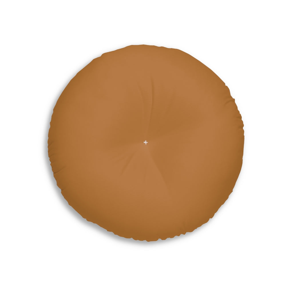 Lifestyle Details - Round Tufted Floor Pillow - Terracotta - Small - Front View