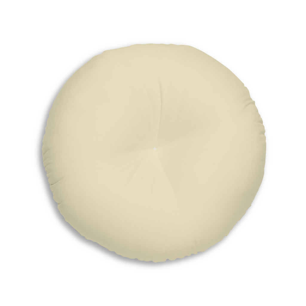 Lifestyle Details - Round Tufted Floor Pillow - Wheat - Large - Back View
