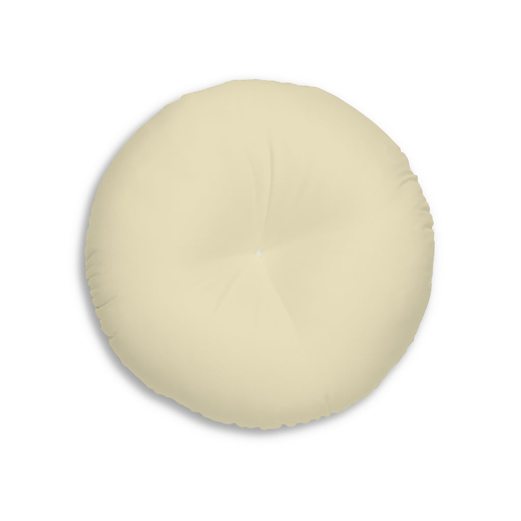 Lifestyle Details - Round Tufted Floor Pillow - Wheat - Small - Back View