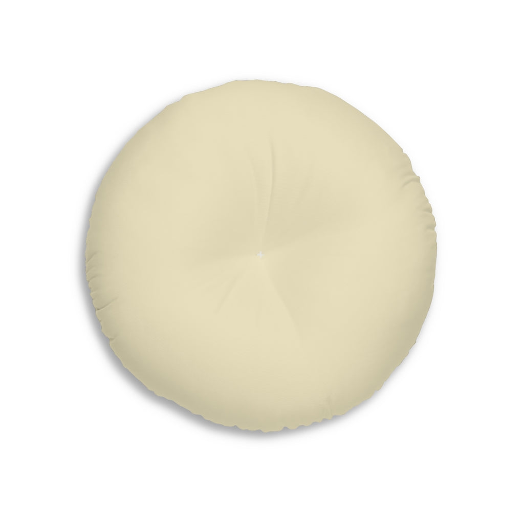Lifestyle Details - Round Tufted Floor Pillow - Wheat - Small - Front View