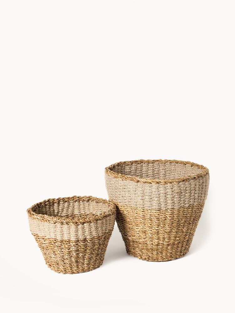Lifestyle Details - Savar Seagrass Indoor Planter - Set of 2
