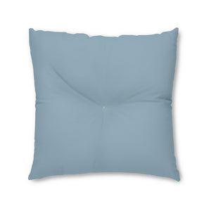 Lifestyle Details - Square Tufted Floor Pillow - Blue Grey - Large - Back View