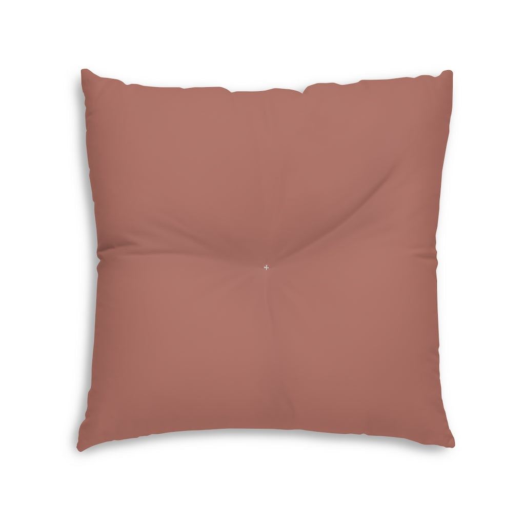 Lifestyle Details - Square Tufted Floor Pillow - Brick - Large - Back View
