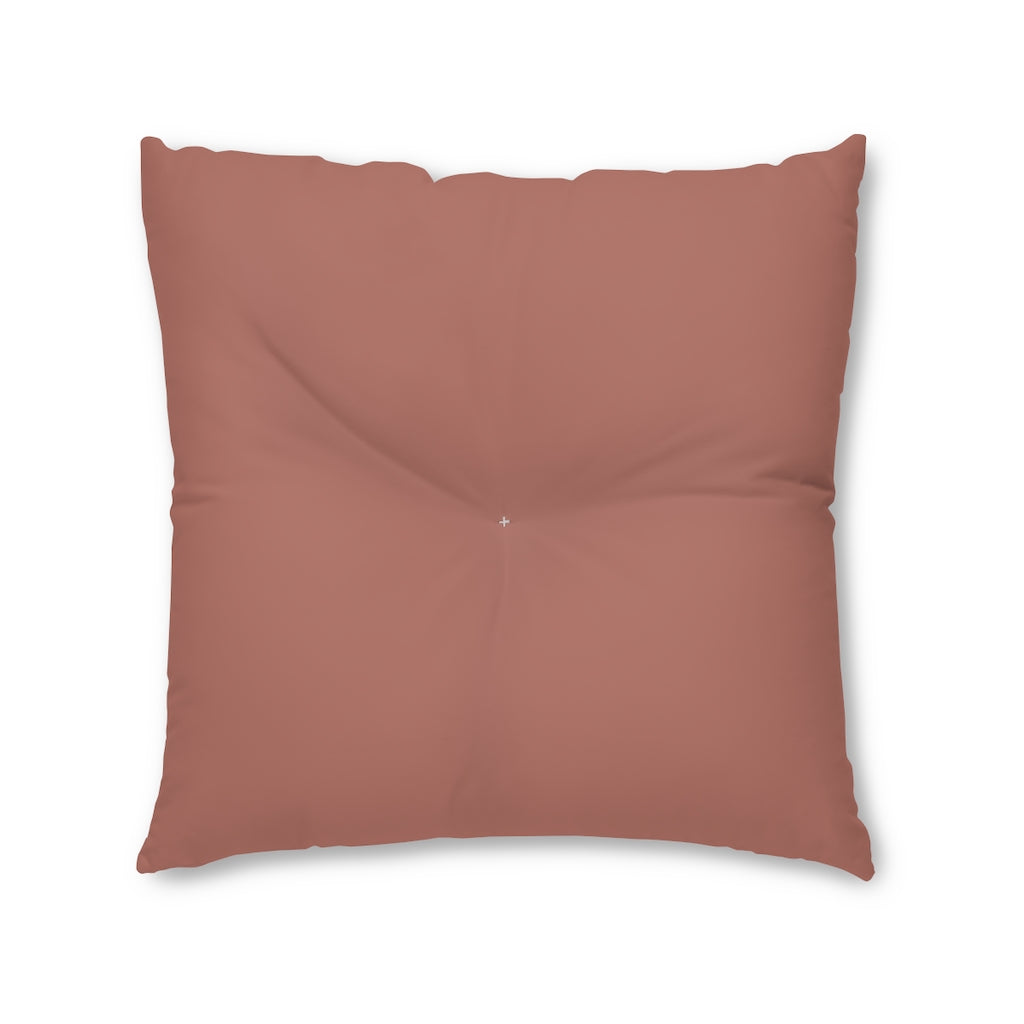 Lifestyle Details - Square Tufted Floor Pillow - Brick - Large - Front View