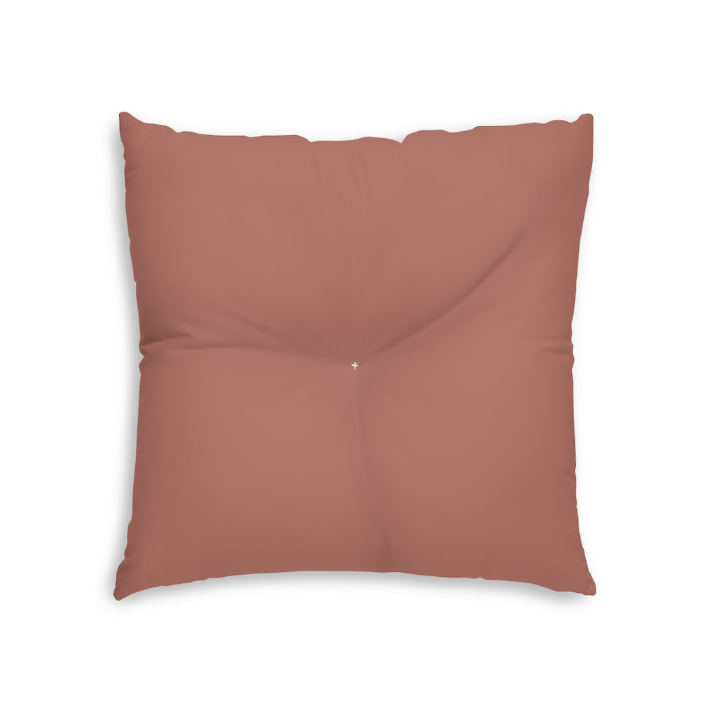 Lifestyle Details - Square Tufted Floor Pillow - Brick - Small - Front View