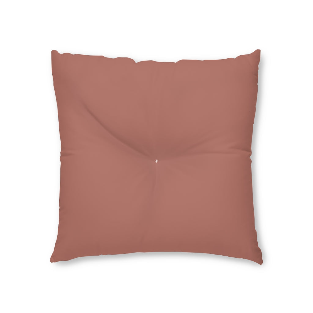 Lifestyle Details - Square Tufted Floor Pillow - Brick - Small - Front View
