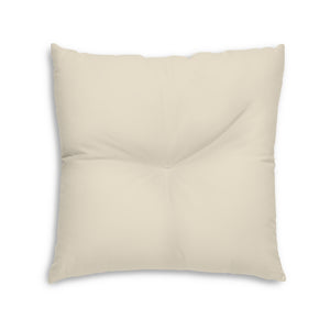 Lifestyle Details - Square Tufted Floor Pillow - Ecru - Large - Back View