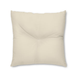 Lifestyle Details - Square Tufted Floor Pillow - Ecru - Large - Front View