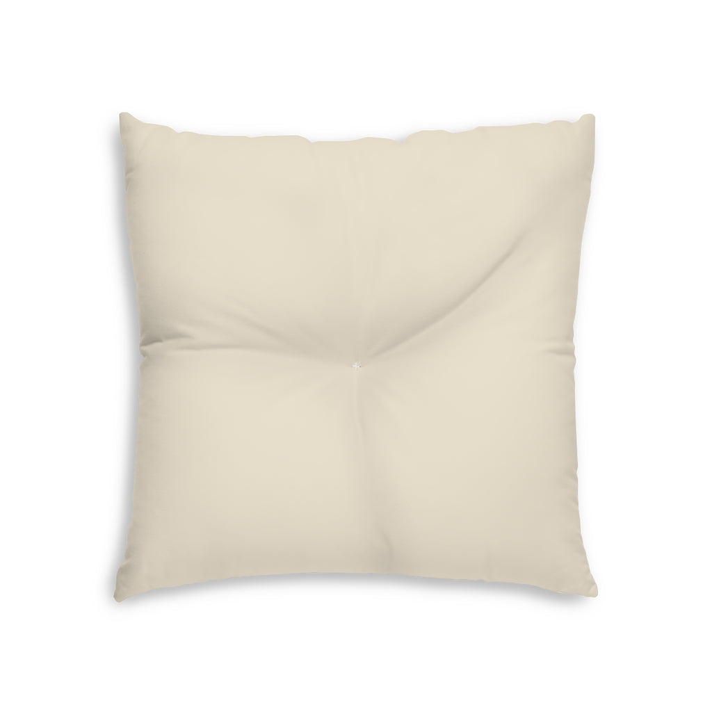 Lifestyle Details - Square Tufted Floor Pillow - Ecru - Small - Front View