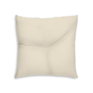 Lifestyle Details - Square Tufted Floor Pillow - Ecru - Small - Back View