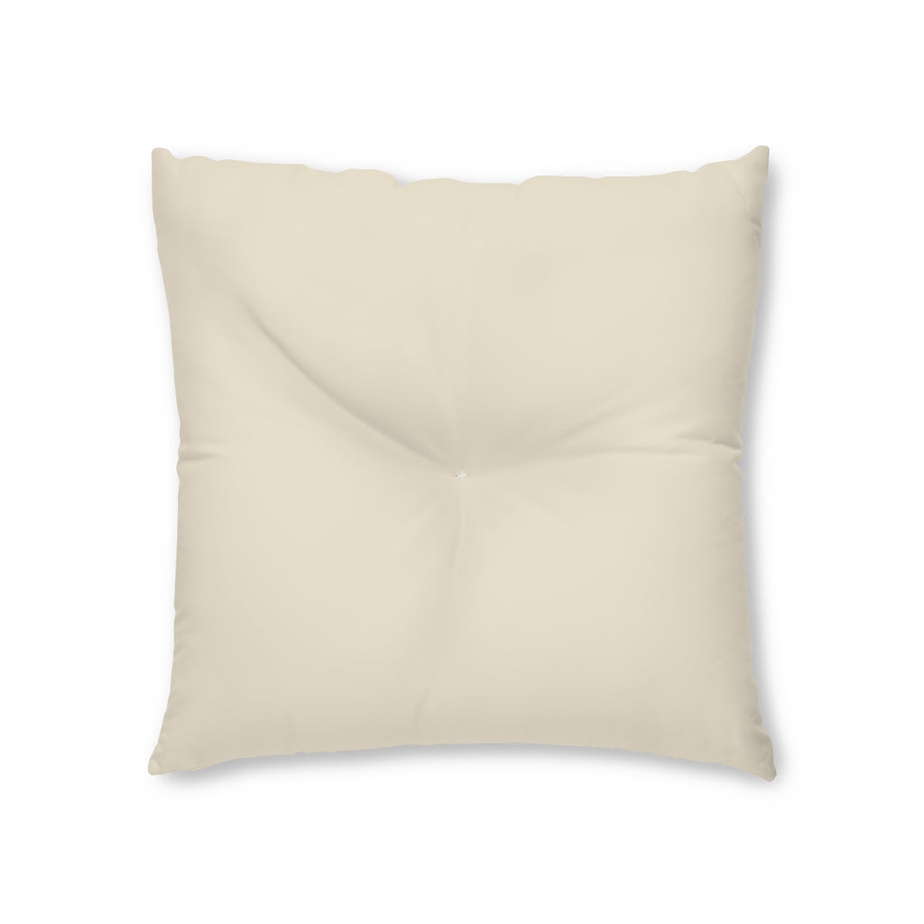 Lifestyle Details - Square Tufted Floor Pillow - Ecru - Small - Front View