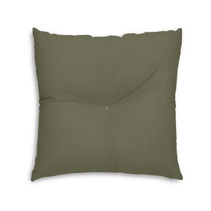 Lifestyle Details - Square Tufted Floor Pillow - Hunter - Large - Back View
