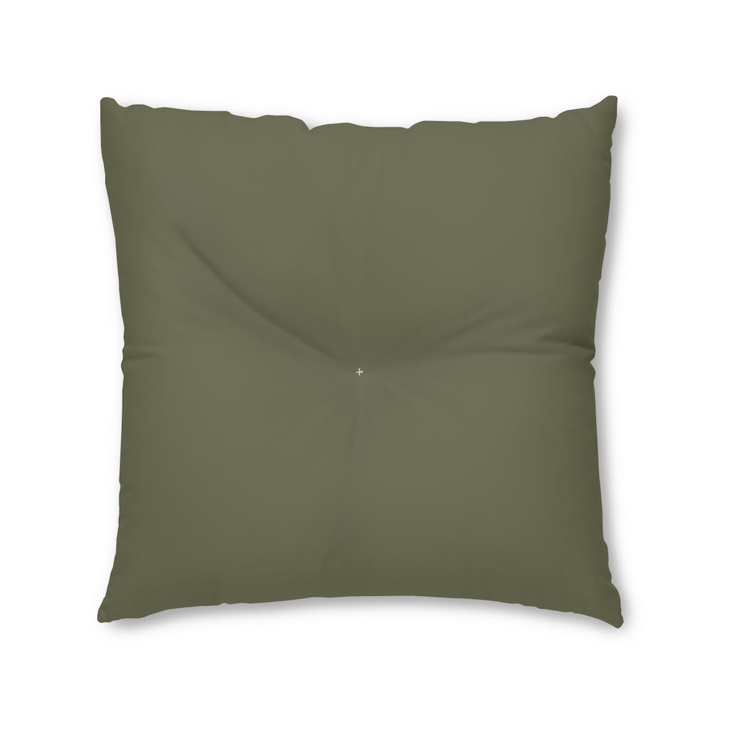 Lifestyle Details - Square Tufted Floor Pillow - Hunter - Large - Front View