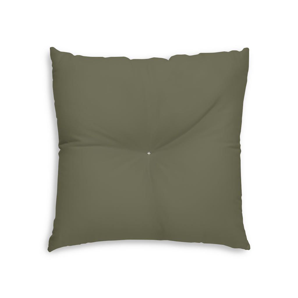 Lifestyle Details - Square Tufted Floor Pillow - Hunter - Small - Front View