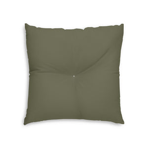 Lifestyle Details - Square Tufted Floor Pillow - Hunter - Small - Back View