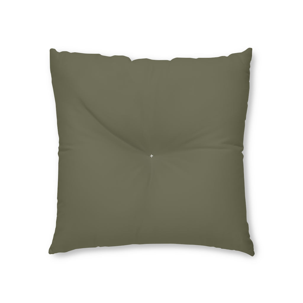 Lifestyle Details - Square Tufted Floor Pillow - Hunter - Small - Front View