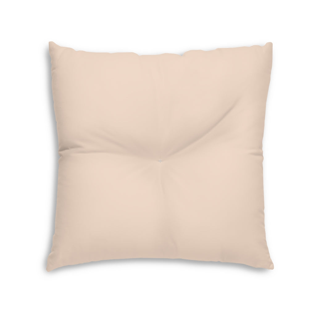 Lifestyle Details - Square Tufted Floor Pillow - Light Salmon - Large - Back View