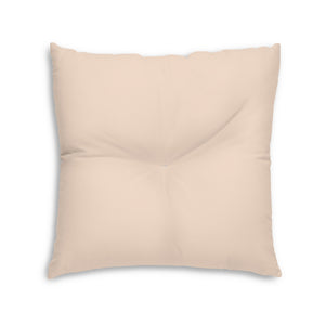 Lifestyle Details - Square Tufted Floor Pillow - Light Salmon - Large - Back View
