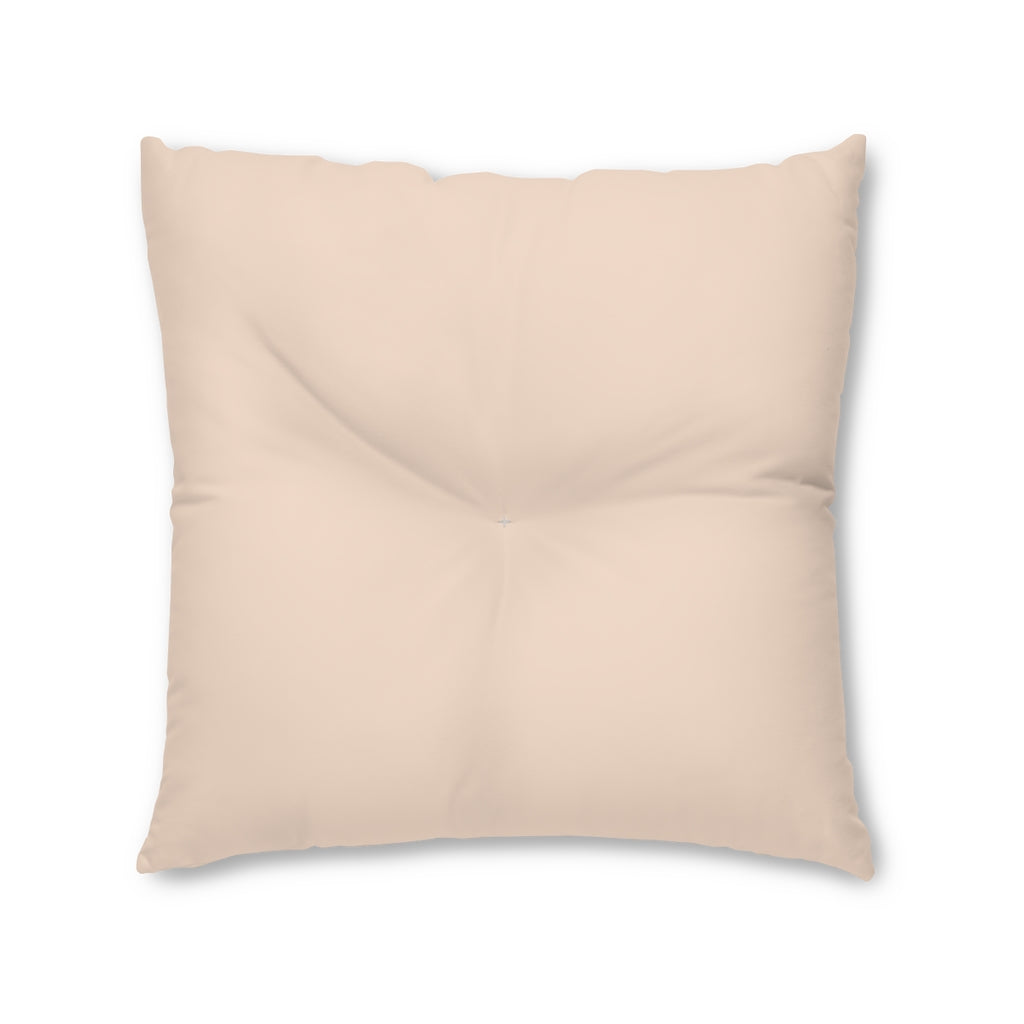 Lifestyle Details - Square Tufted Floor Pillow - Light Salmon - Large - Front View