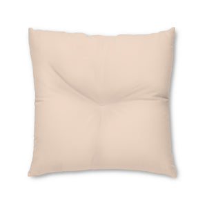 Lifestyle Details - Square Tufted Floor Pillow - Light Salmon - Large - Front View