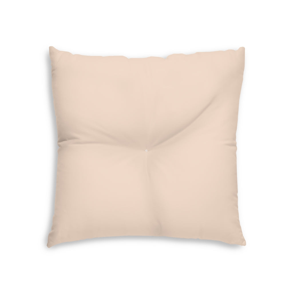 Lifestyle Details - Square Tufted Floor Pillow - Light Salmon - Small - Front View