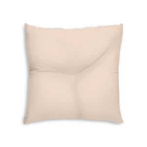 Lifestyle Details - Square Tufted Floor Pillow - Light Salmon - Small - Back View