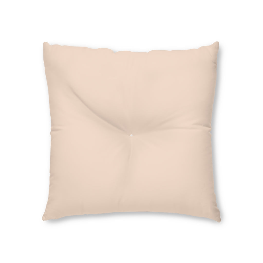 Lifestyle Details - Square Tufted Floor Pillow - Light Salmon - Small - Front View