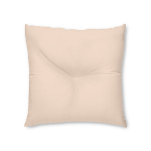 Lifestyle Details - Square Tufted Floor Pillow - Light Salmon - Small - Front View