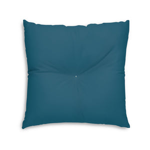 Lifestyle Details - Square Tufted Floor Pillow - Peacock - Large - Back View