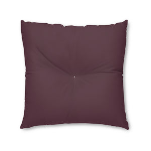 Lifestyle Details - Square Tufted Floor Pillow - Plum - Large - Front View