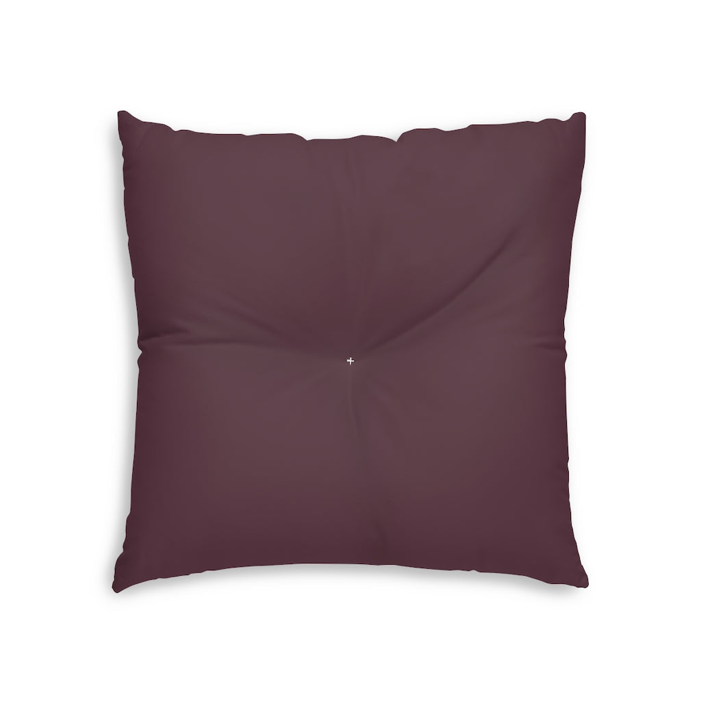 Lifestyle Details - Square Tufted Floor Pillow - Plum - Small - Front View