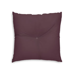 Lifestyle Details - Square Tufted Floor Pillow - Plum - Small - Back View