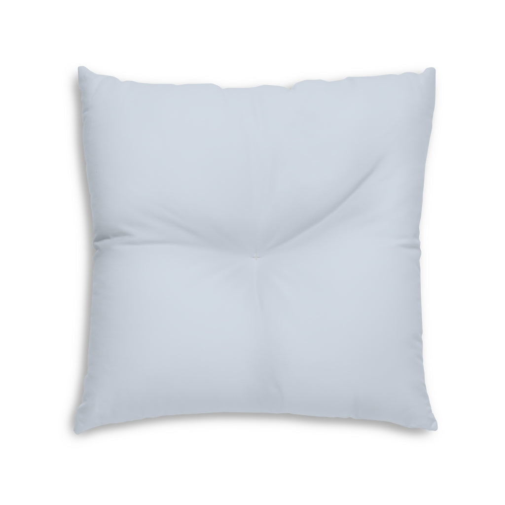 Lifestyle Details - Square Tufted Floor Pillow - Powdered Blue - Large - Back View