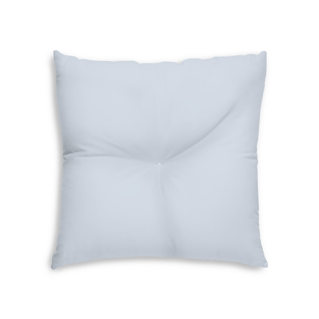Lifestyle Details - Square Tufted Floor Pillow - Powdered Blue - Small - Front View