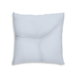 Lifestyle Details - Square Tufted Floor Pillow - Powdered Blue - Small - Back View