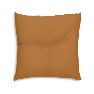 Lifestyle Details - Square Tufted Floor Pillow - Terracotta - Large - Back View