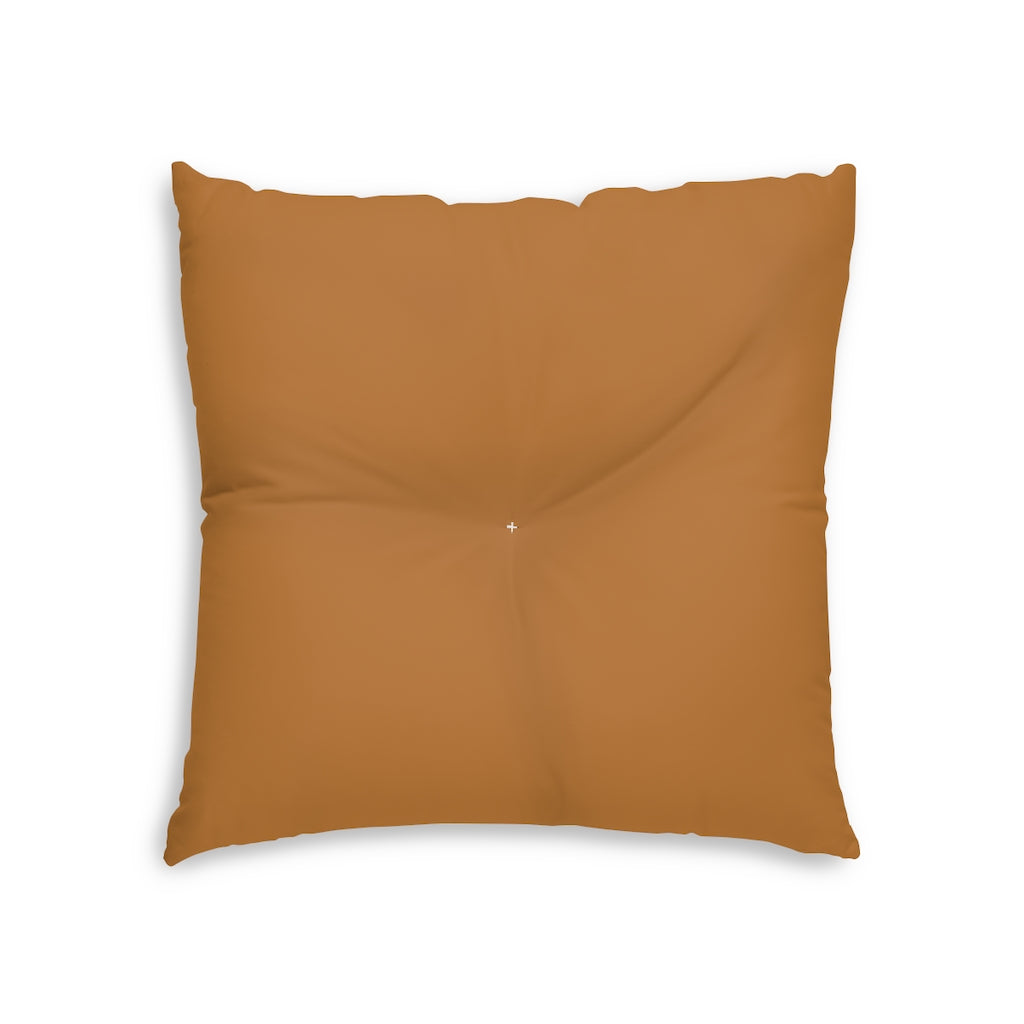 Lifestyle Details - Square Tufted Floor Pillow - Terracotta - Small - Front View