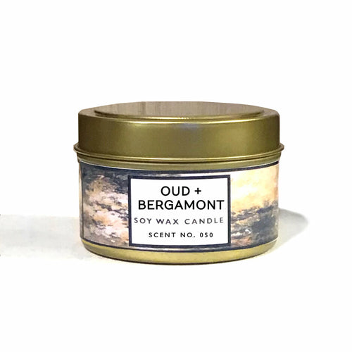 "Oud + Bergamot" Scented Soy Candle