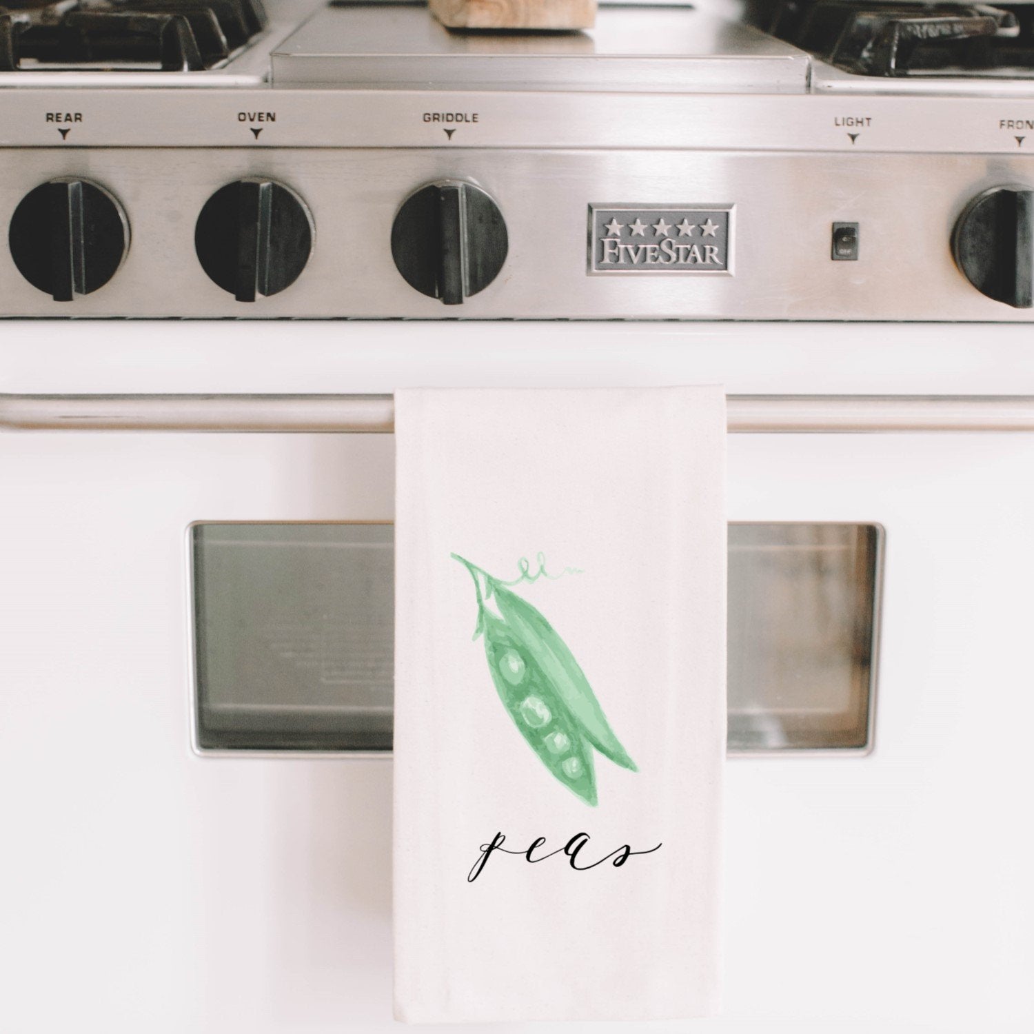 Peas Watercolor Tea Towel