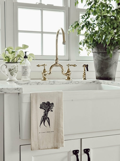 Fruits/Veggies Black + White Tea Towel